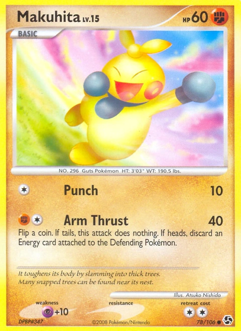 Makuhita Pokémon card from Great Encounters, number 78 (Standard print)