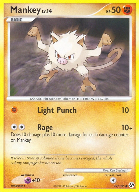 Mankey Pokémon card from Great Encounters, number 79 (Standard print)