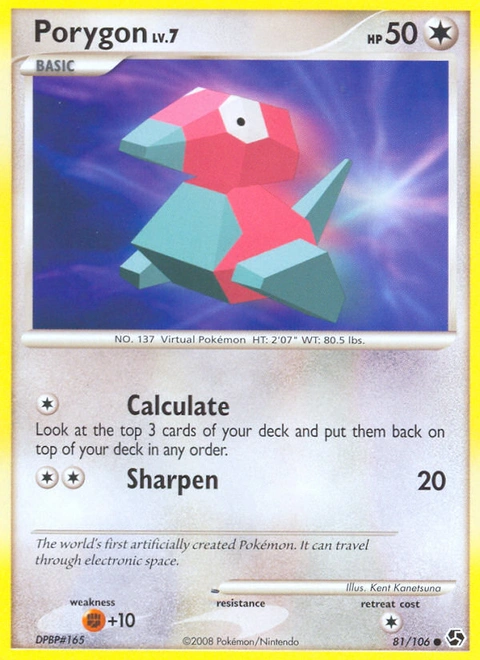 Porygon Pokémon card from Great Encounters, number 81 (Standard print)
