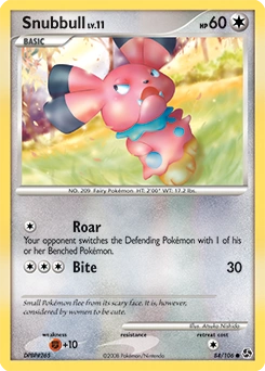 Snubbull Pokémon card, number 84