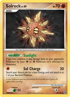Solrock Pokémon card, number 85