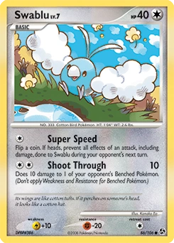 Swablu Pokémon card, number 86