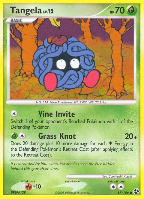 Tangela Pokémon card from Great Encounters, number 87 (Standard print)