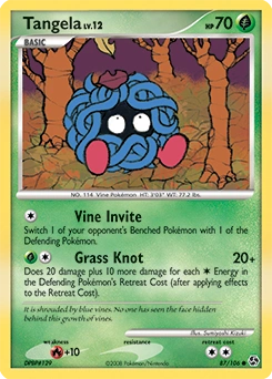 Tangela Pokémon card, number 87