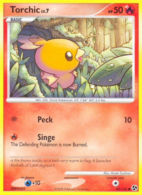 Torchic Pokémon card from Great Encounters, number 89 (Standard print)