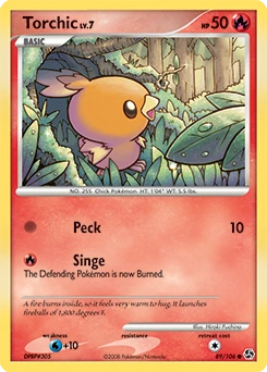 Torchic Pokémon card, number 89