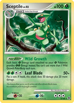 Sceptile Pokémon card, number 8
