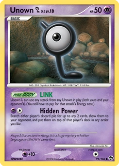 Unown [L] Pokémon card, number 91