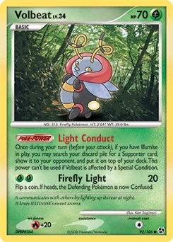 Volbeat Pokémon card, number 92