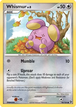 Whismur Pokémon card, number 94
