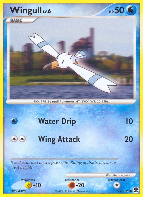 Wingull Pokémon card from Great Encounters, number 95 (Standard print)