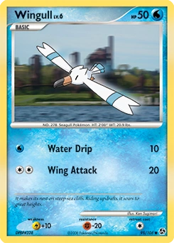 Wingull Pokémon card, number 95