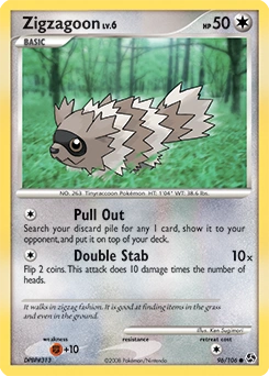 Zigzagoon Pokémon card, number 96