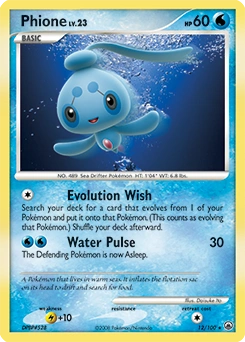 Phione Pokémon card, number 12