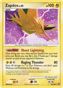 Zapdos Pokémon card, number 14