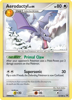 Aerodactyl Pokémon card, number 15