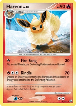 Flareon Pokémon card, number 19