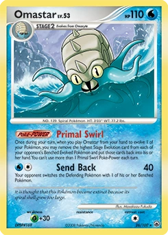 Omastar Pokémon card, number 26