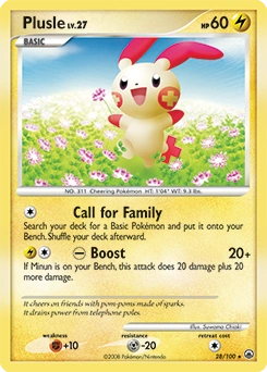 Plusle Pokémon card, number 28