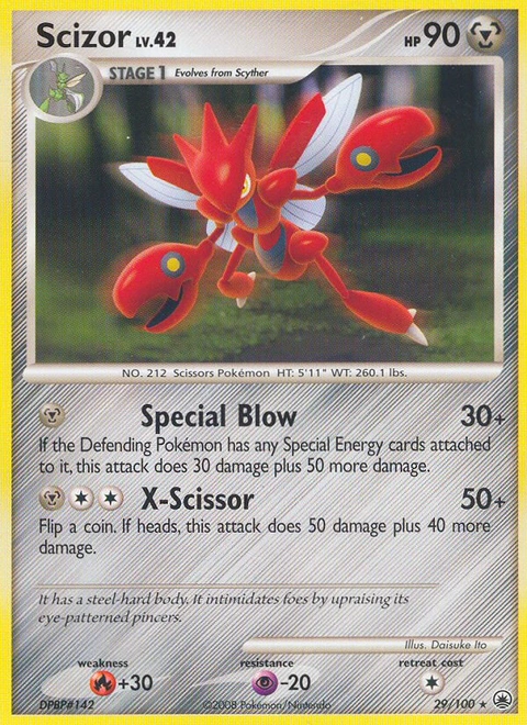 Scizor Pokémon card from Majestic Dawn, number 29 (Standard print)