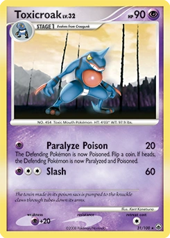 Toxicroak Pokémon card, number 31