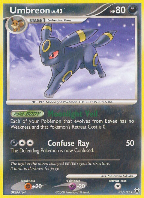 Umbreon Pokémon card from Majestic Dawn, number 32 (Standard print)