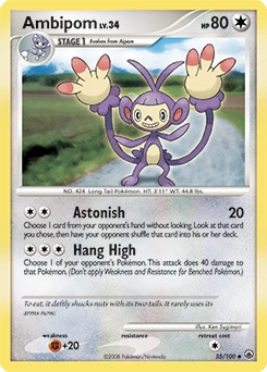 Ambipom Pokémon card, number 35