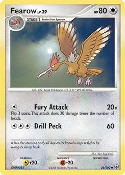 Fearow Pokémon card, number 36
