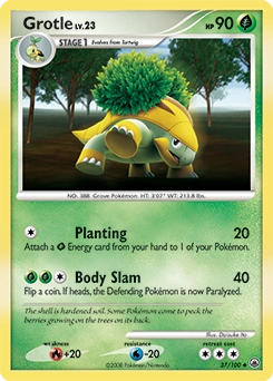 Grotle Pokémon card, number 37