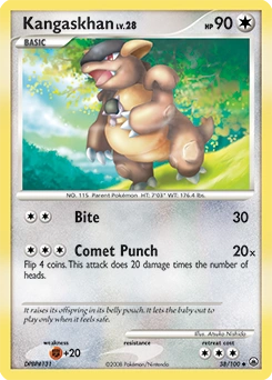 Kangaskhan Pokémon card, number 38