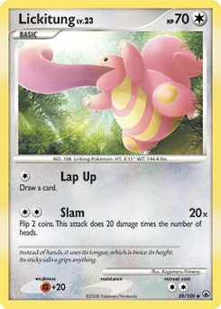 Lickitung Pokémon card, number 39
