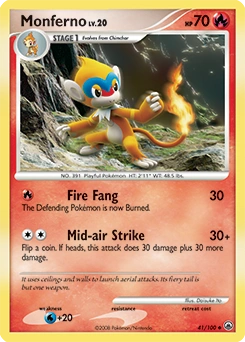 Monferno Pokémon card, number 41