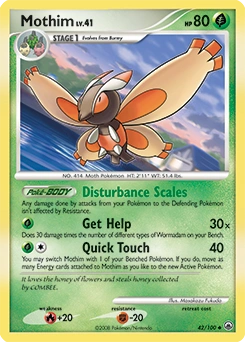 Mothim Pokémon card, number 42