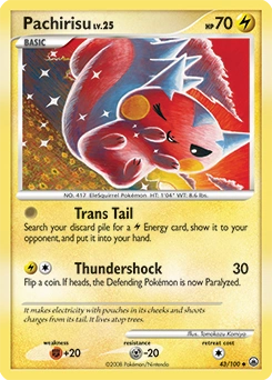 Pachirisu Pokémon card, number 43
