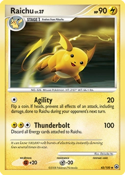 Raichu Pokémon card, number 45