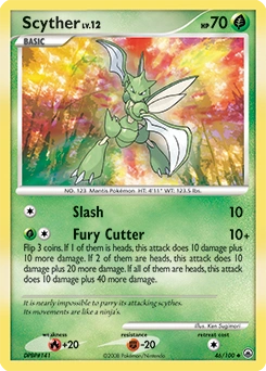 Scyther Pokémon card, number 46