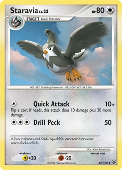 Staravia Pokémon card, number 47