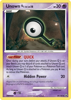 Unown [Q] Pokémon card, number 49