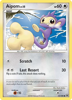 Aipom Pokémon card, number 51