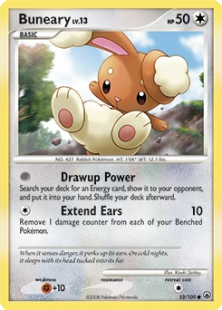 Buneary Pokémon card, number 53