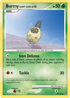Burmy Sandy Cloak Pokémon card, number 54