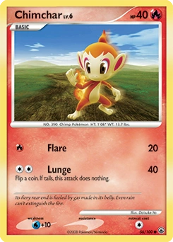 Chimchar Pokémon card, number 56