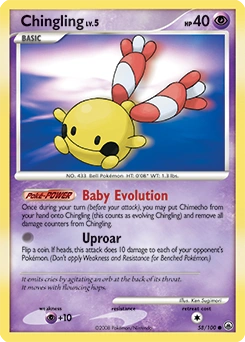 Chingling Pokémon card, number 58