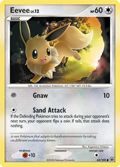 Eevee Pokémon card, number 63