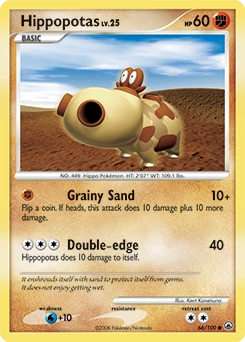 Hippopotas Pokémon card, number 66