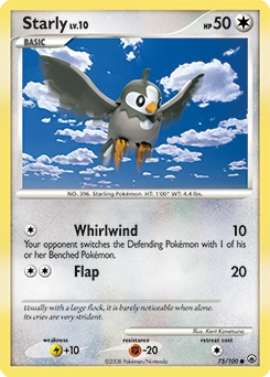 Starly Pokémon card, number 75