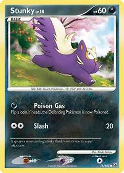 Stunky Pokémon card, number 76