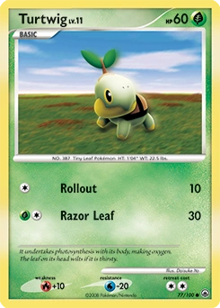 Turtwig Pokémon card, number 77