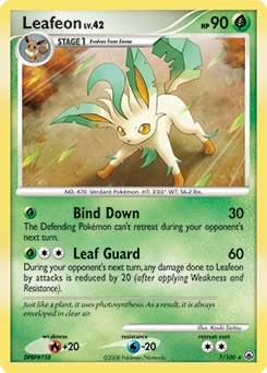 Leafeon Pokémon card, number 7