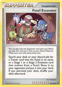 Fossil Excavator Pokémon card, number 82